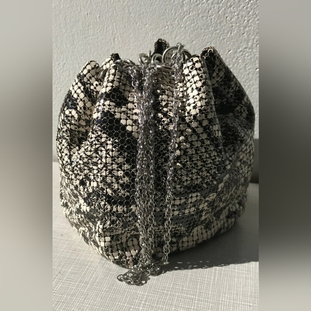 Whiting And Davis Small Python Print Mesh Purse [… - image 1